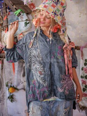 🐅NWT MAGNOLIA PEARL BIRCH PATCHWORK ADISON WORKSHIRT🐅